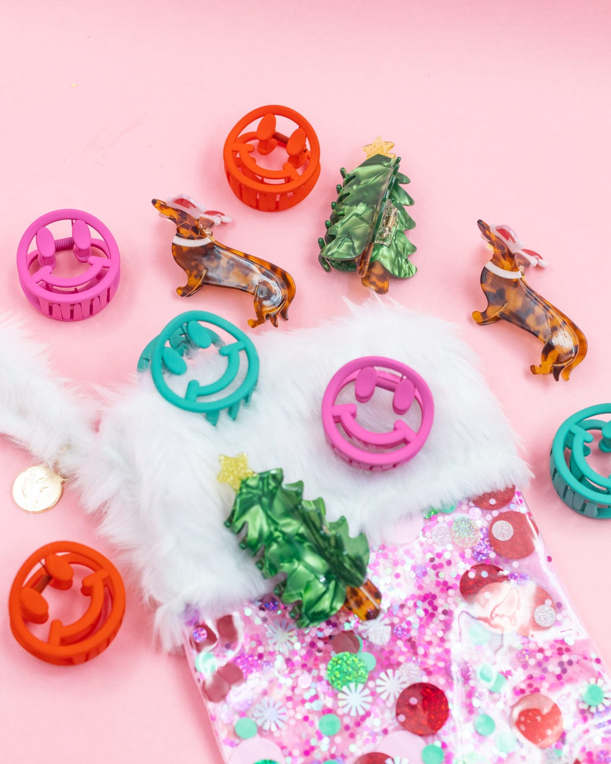 Smiley Hair Claw Clips (set of 3)