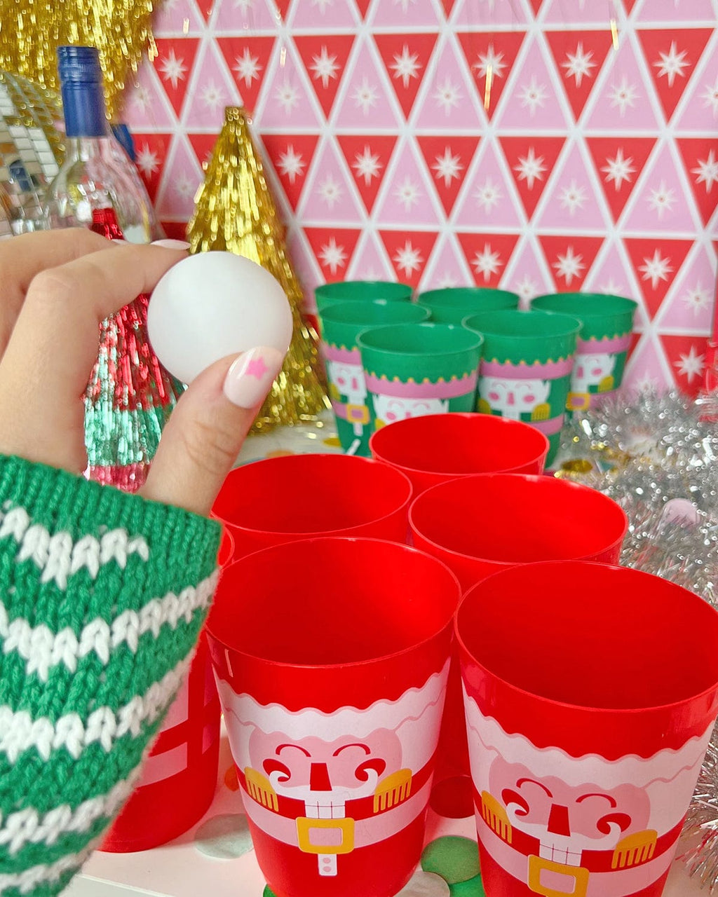 Christmas Holidays Nutcracker Pong Set (12ct cups)