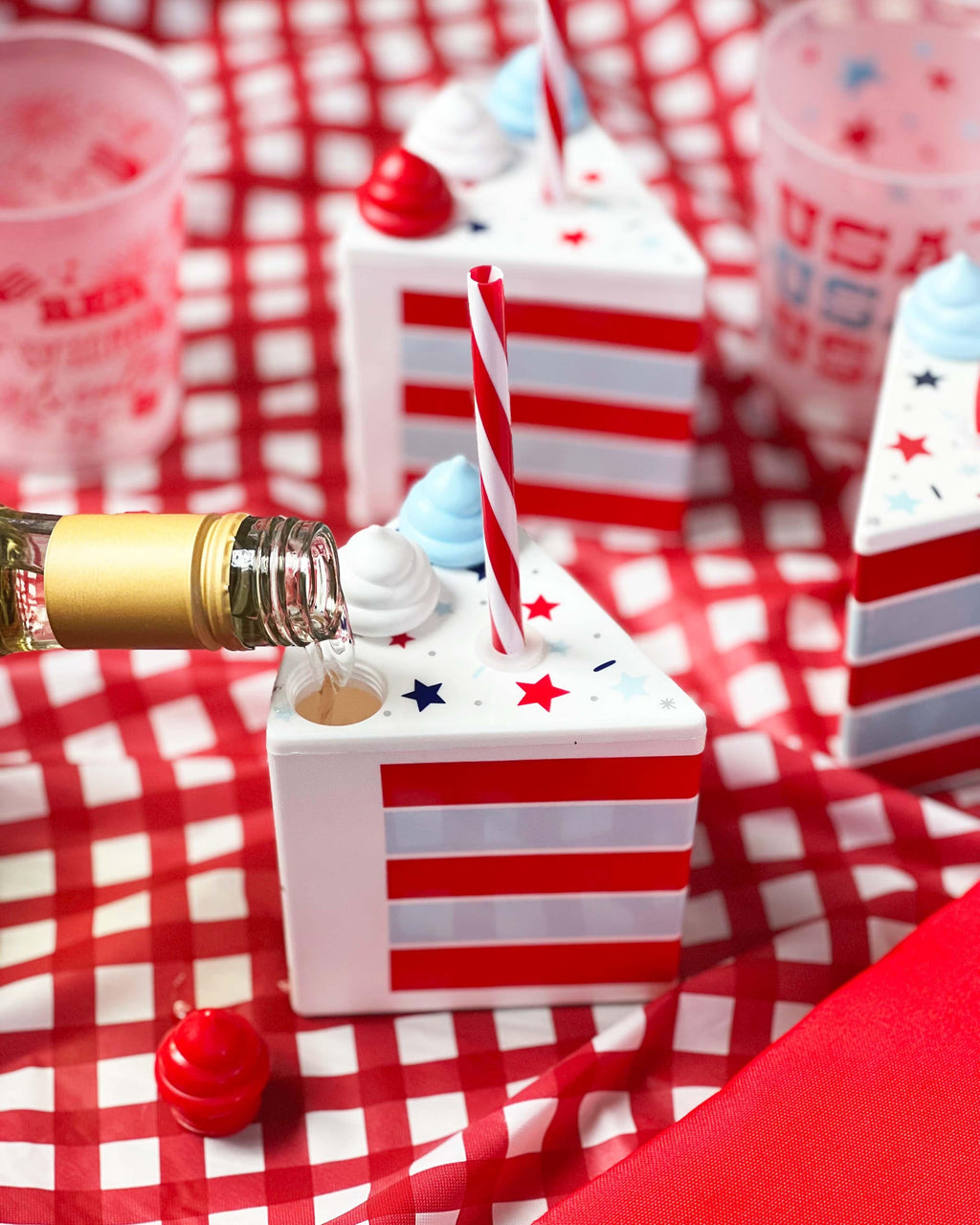 Stars & Sips Patriotic Cake Sippers (set of 6)
