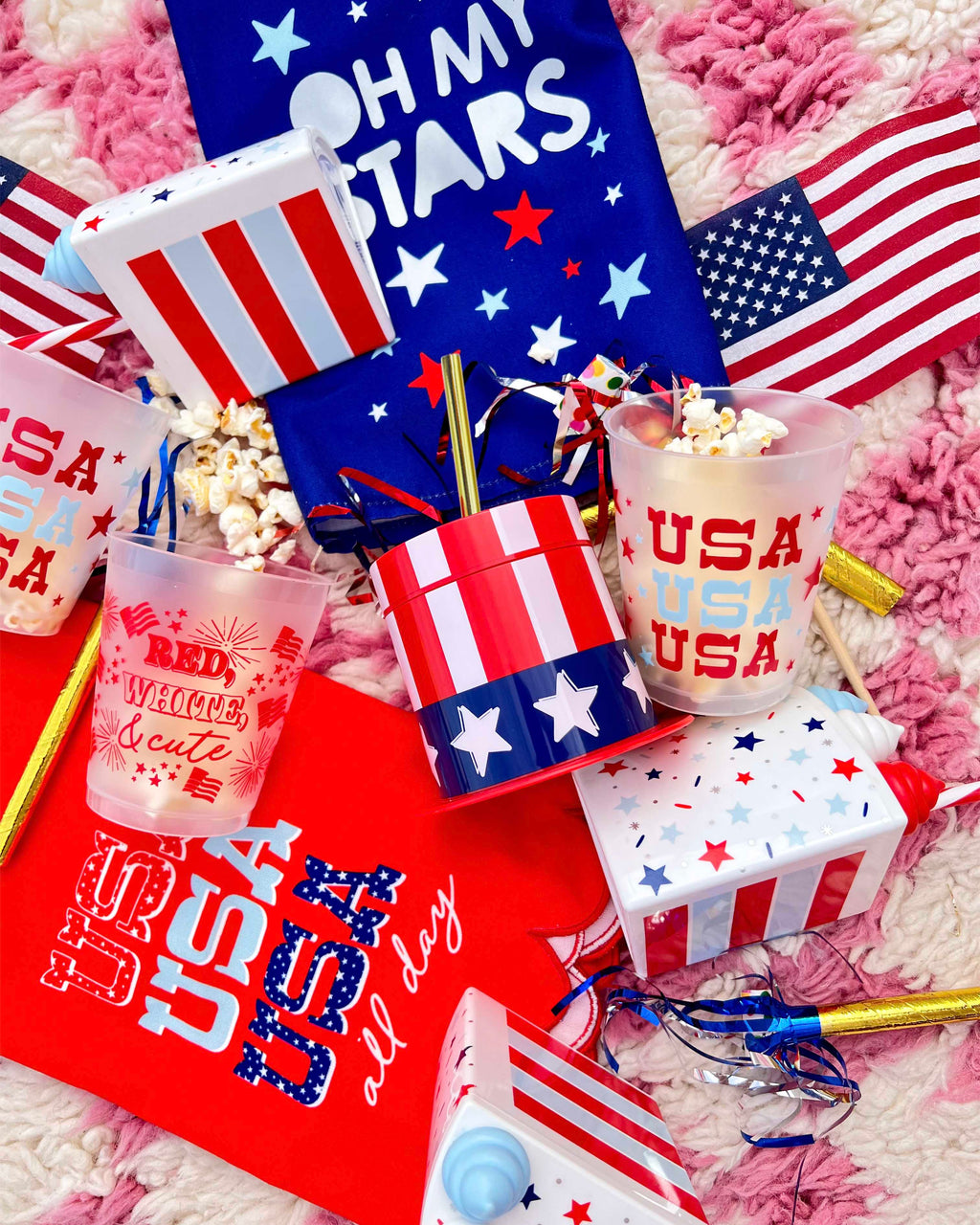 Oh My Stars Patriotic Cotton Tea Towel