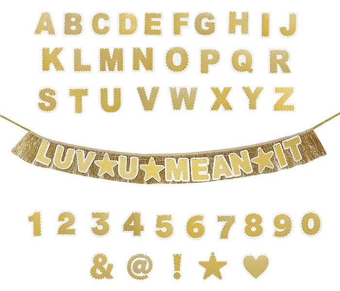 Customizable Gold Fringe Reusable Party Banner