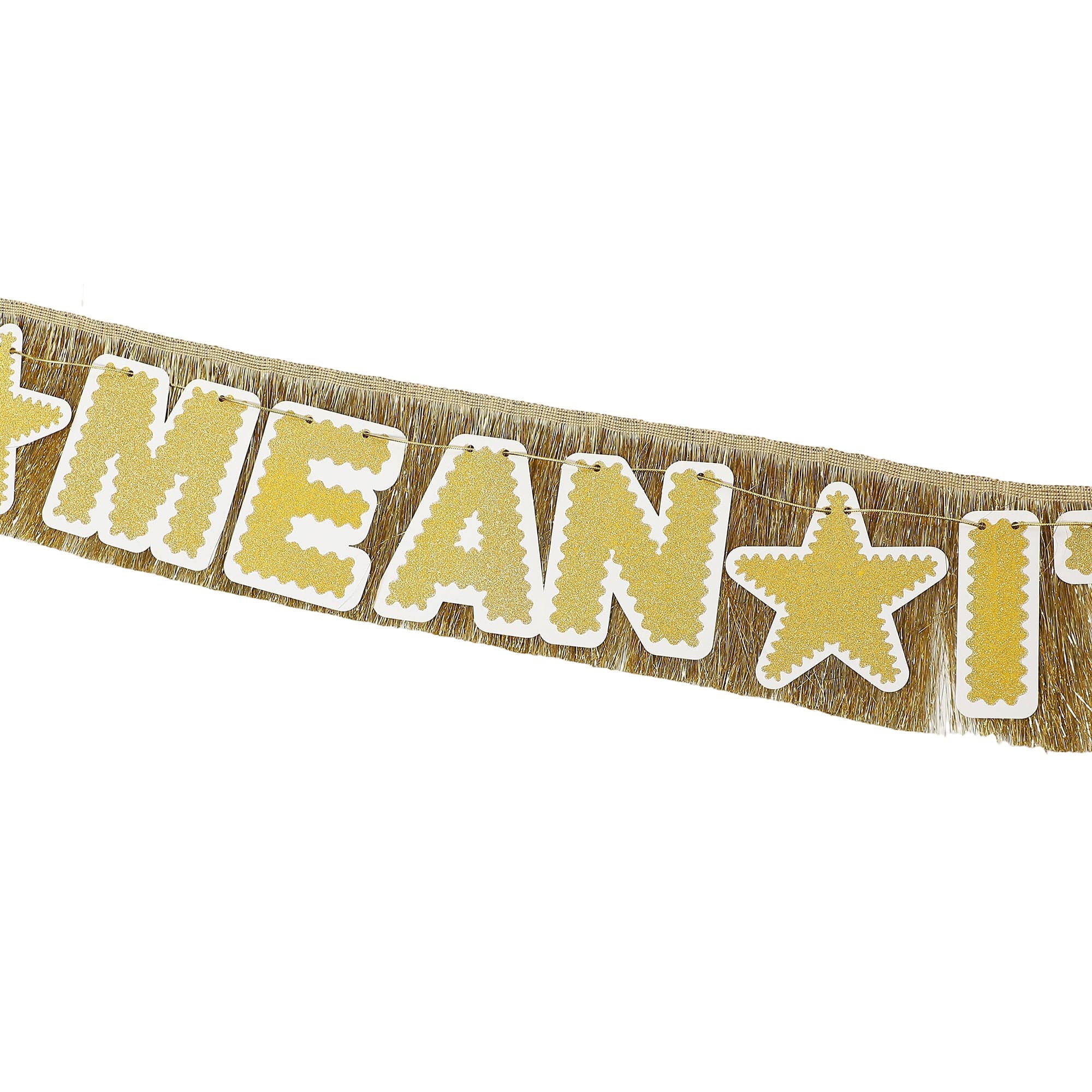 Customizable Gold Fringe Reusable Party Banner