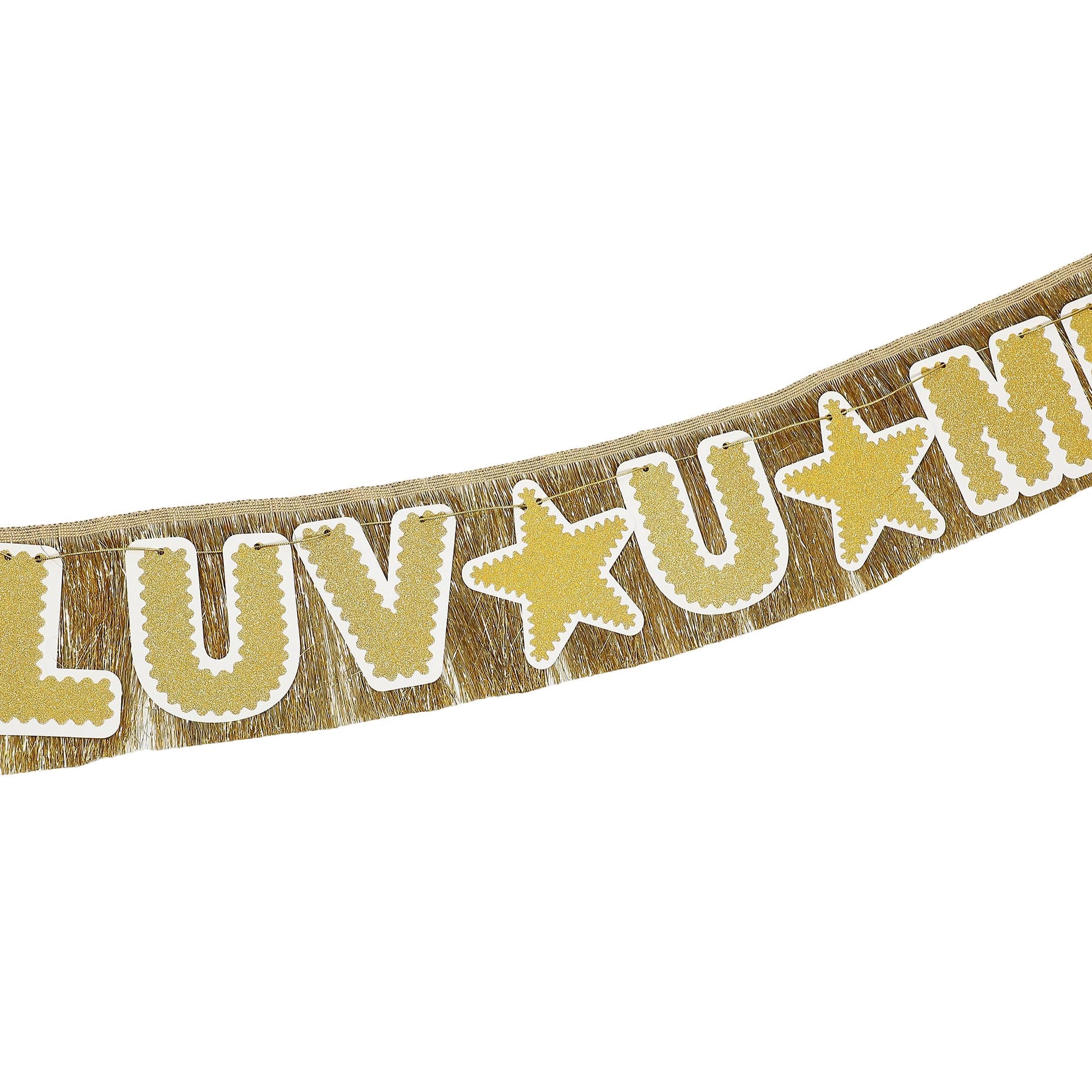 Customizable Gold Fringe Reusable Party Banner