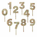 Gold Confetti Number Cake Toppers: 0-9