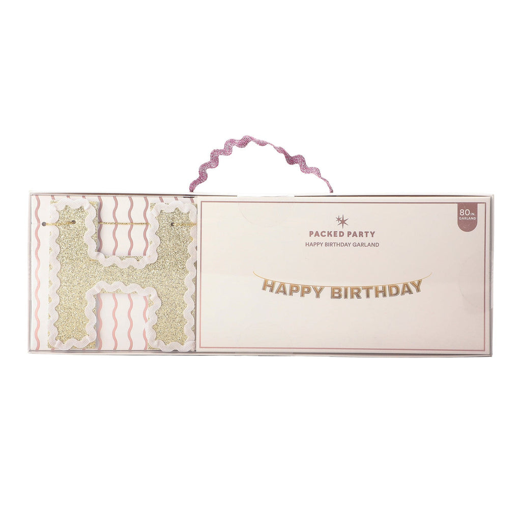 Happy Birthday Gold Shimmer Banner (Reusable Garland)