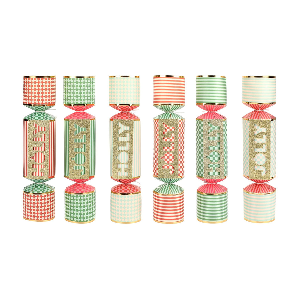 Holly Jolly Holiday Crackers (Set of 6)