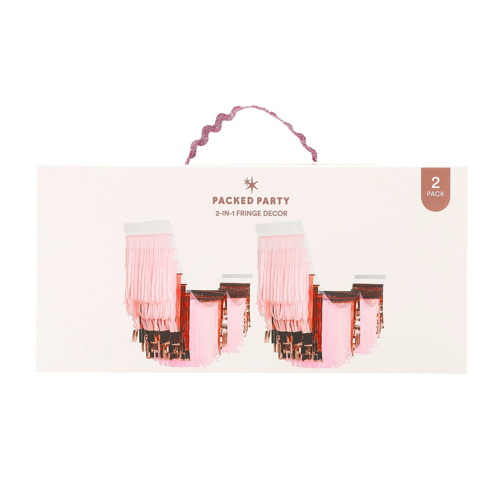 Pretty in Pink Fringe Canopy Banners (Set of 2)