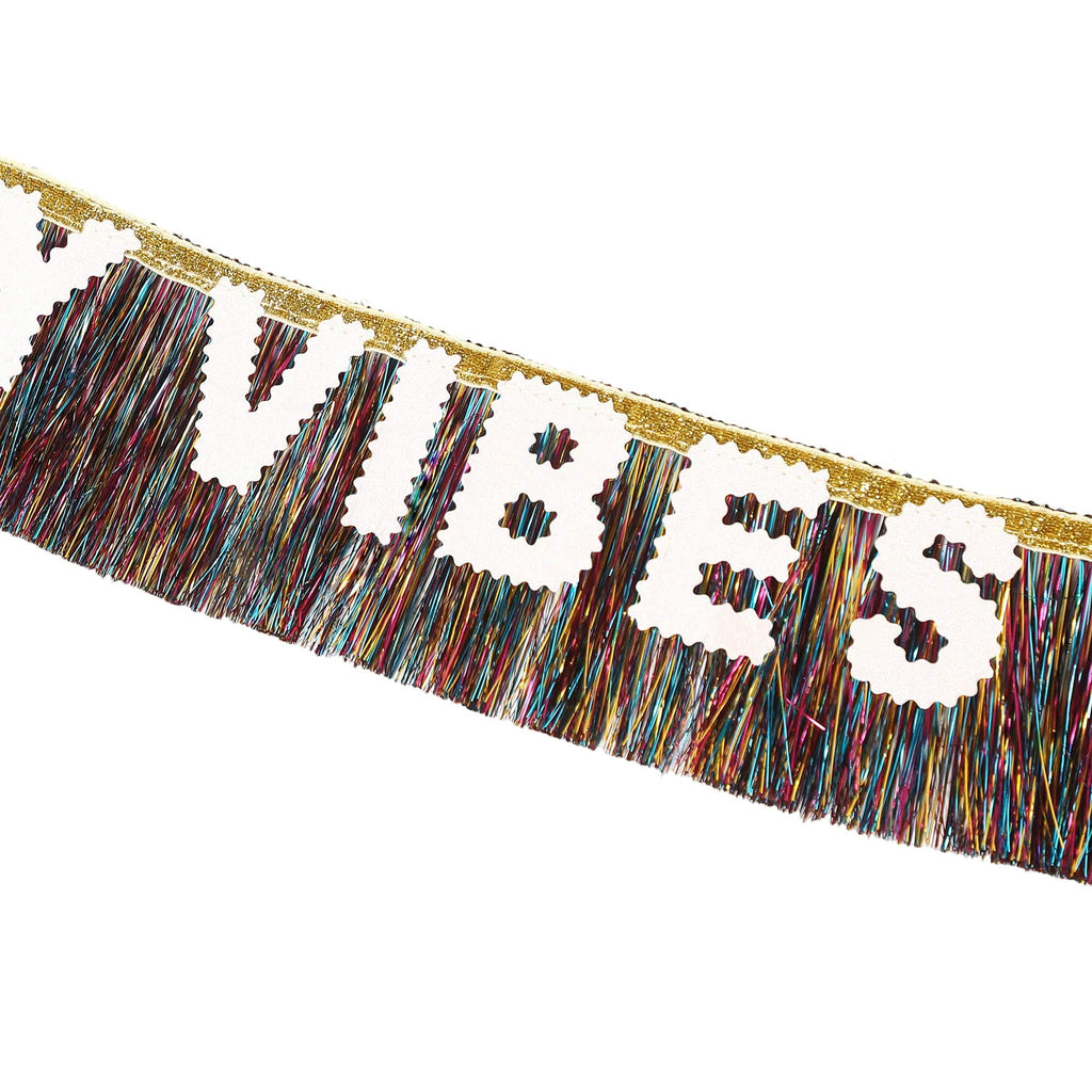 Birthday Vibes Tinsel & Glitter Sash