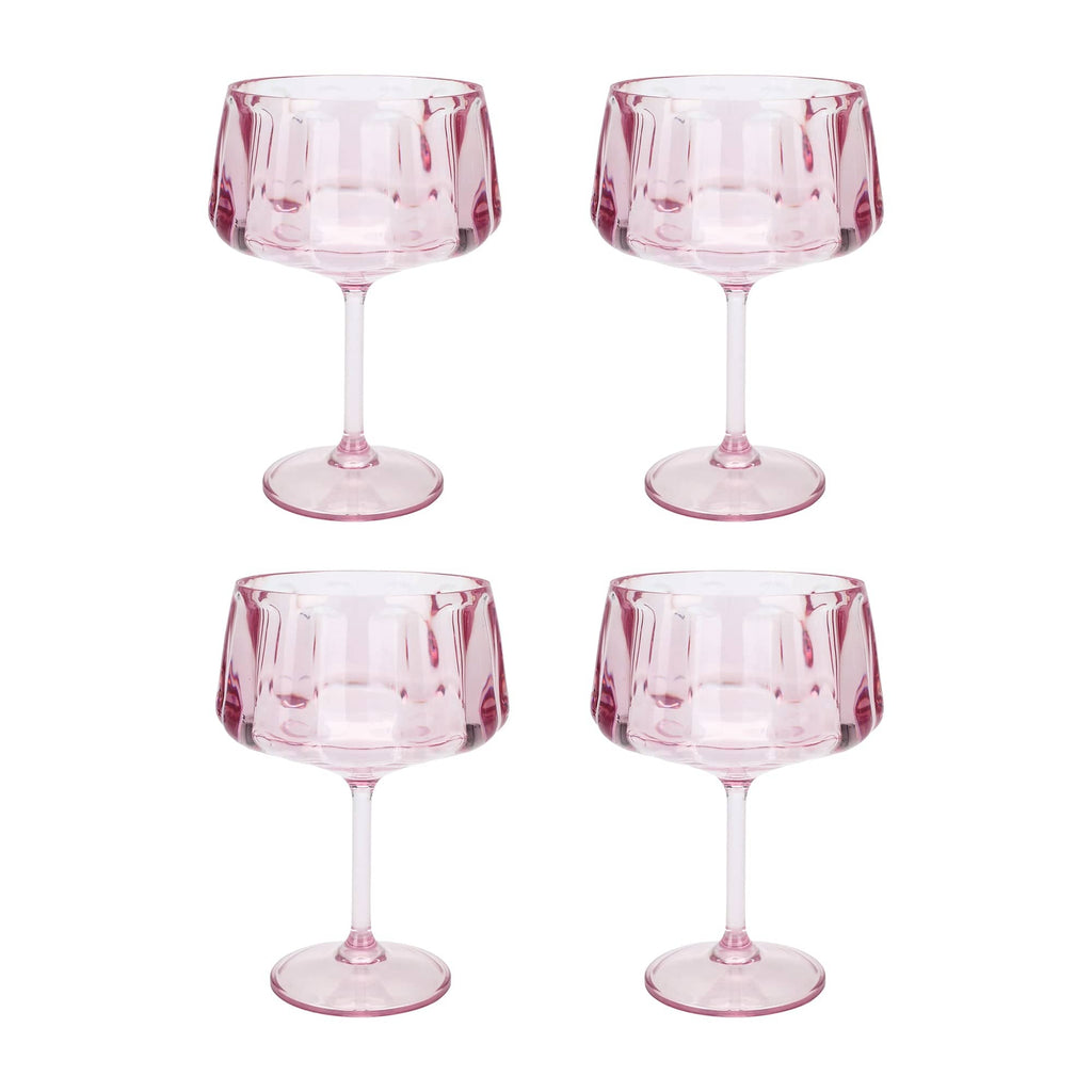 Pretty in Pink Reusable Coupe Glasses (set of 4)