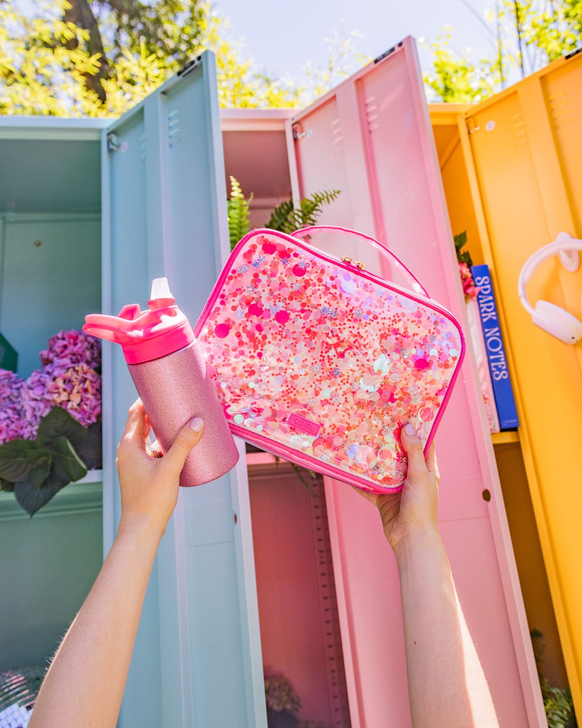 Pink Stainless Steel Glitter Water Bottle