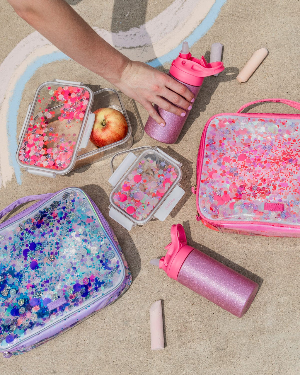 Pink Stainless Steel Glitter Water Bottle