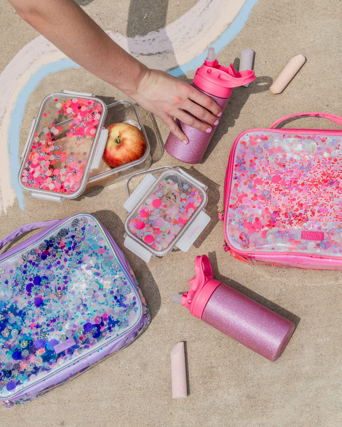 Pink Stainless Steel Glitter Water Bottle