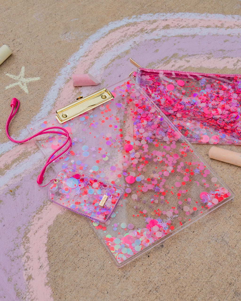Pink Confetti Acrylic Clipboard