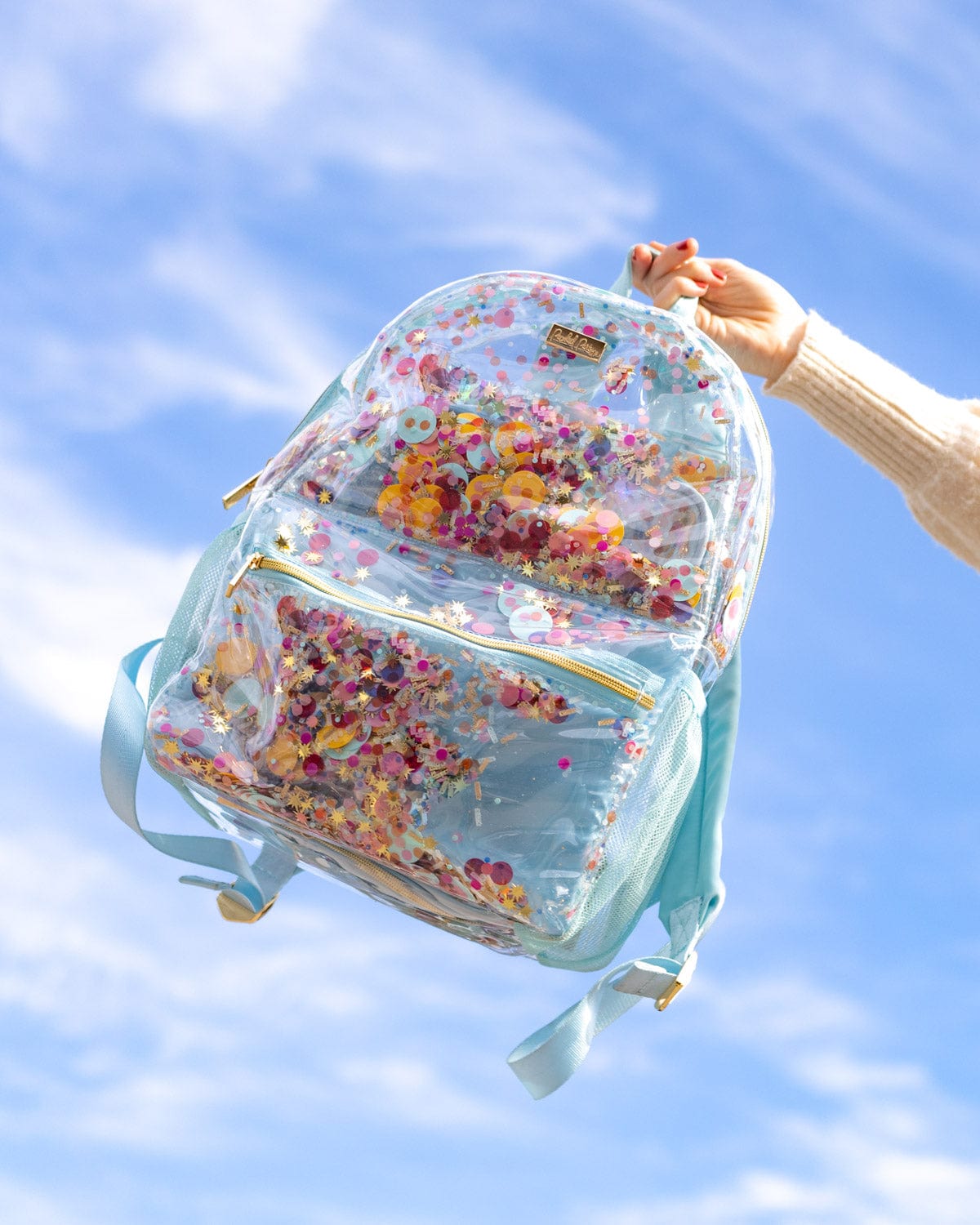Multicolor Confetti Clear Backpack