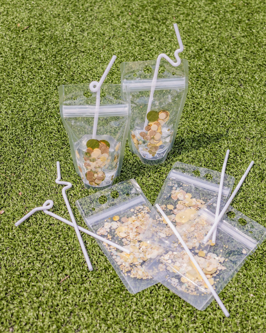 Gold Confetti Drink Pouch Set (set of 8 or 16)