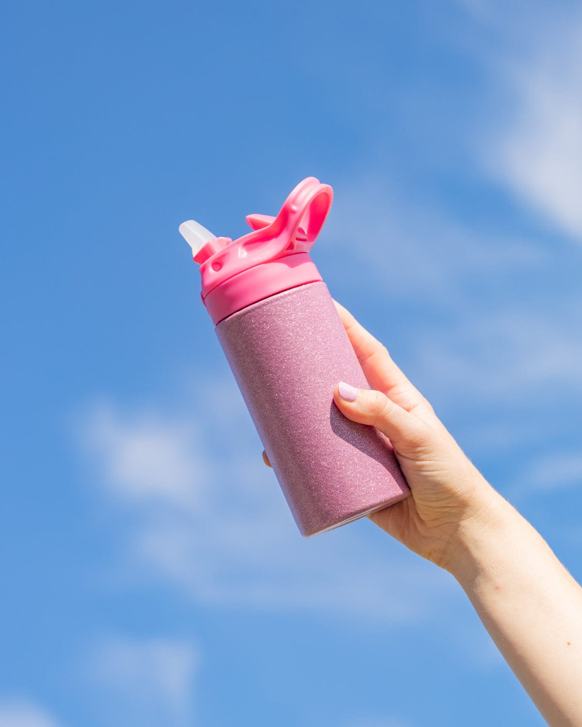 Pink Stainless Steel Glitter Water Bottle