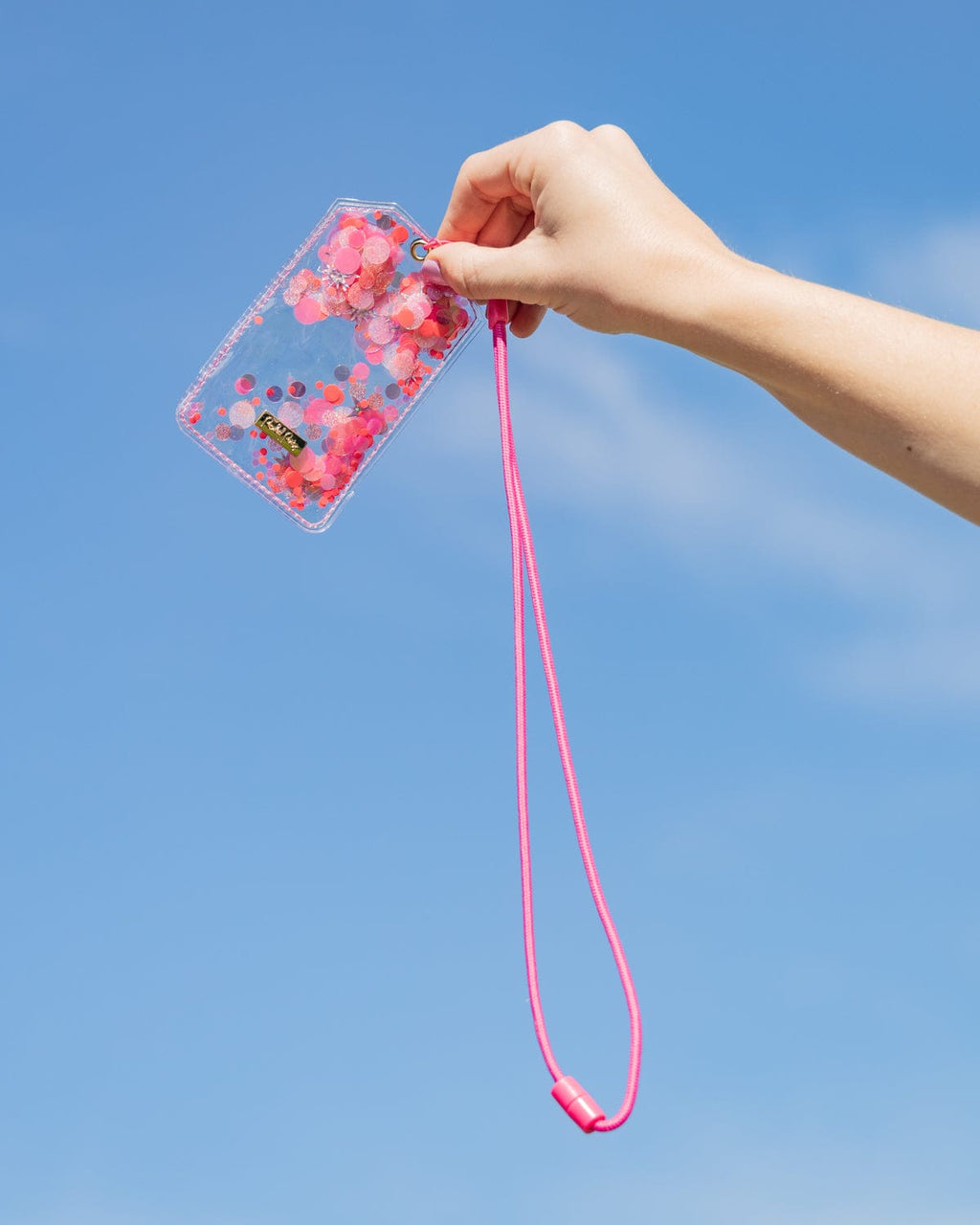 Pink Confetti ID Holder with Lanyard