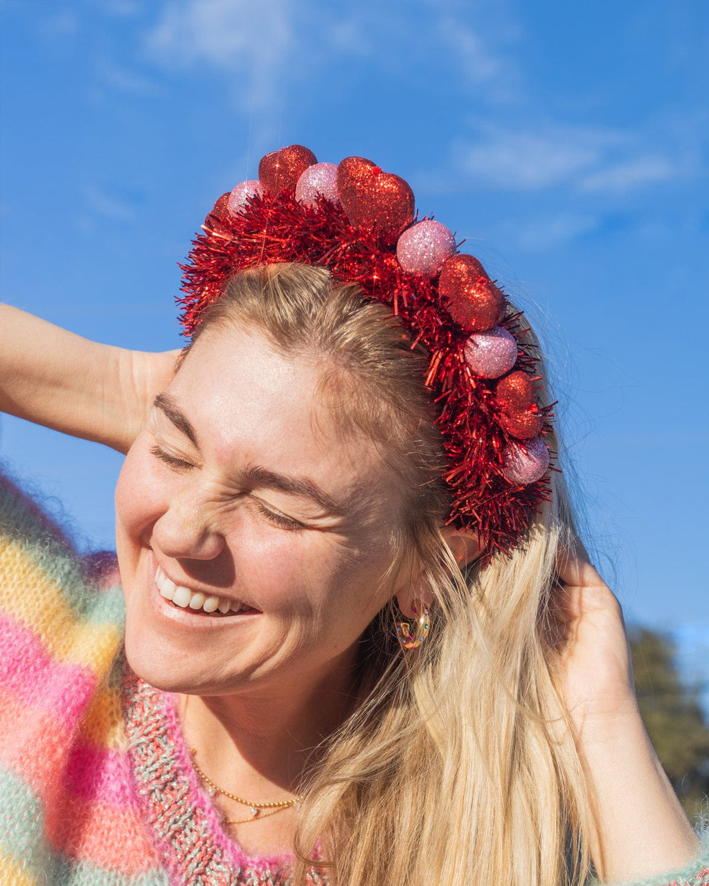Sparkle Hearts Novelty Headband (Single or Set of 4)