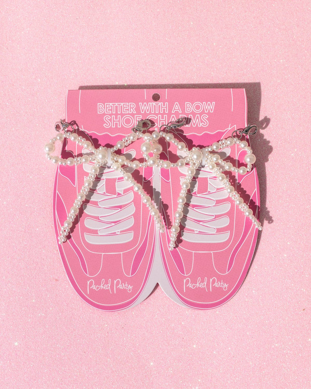 Shoe Charm Set  - White Pearl Bows