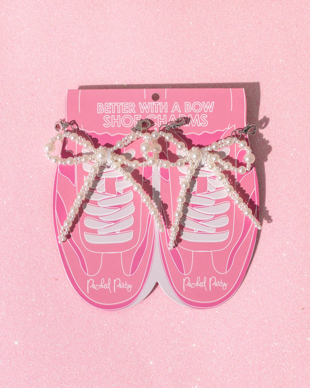 Shoe Charm Set  - White Pearl Bows