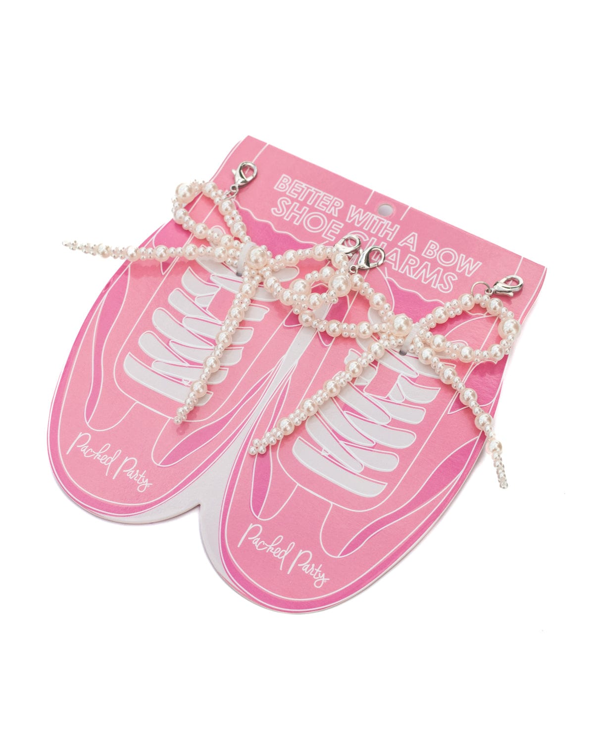 Shoe Charm Set  - White Pearl Bows