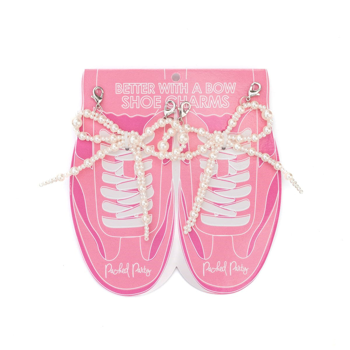 Shoe Charm Set  - White Pearl Bows