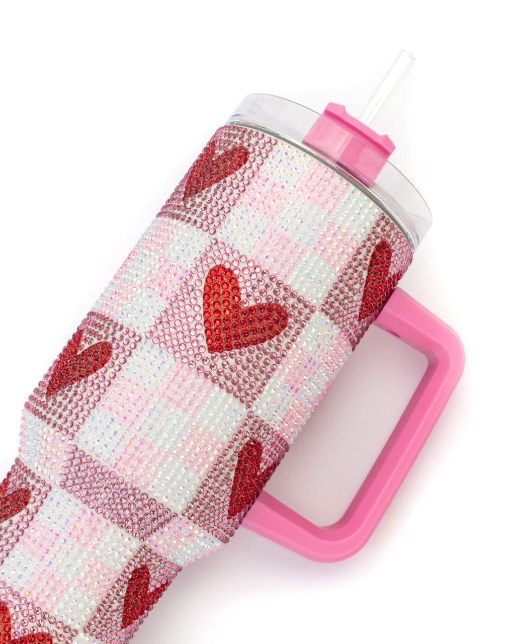 Rhinestone Hearts Stainless Steel Tumbler (Single or Set of 4)