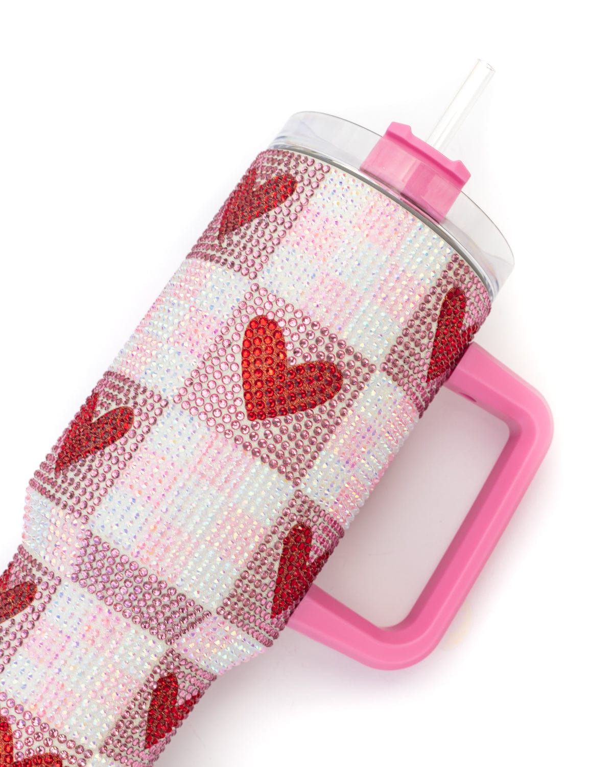 Rhinestone Hearts Stainless Steel Tumbler (Single or Set of 4)
