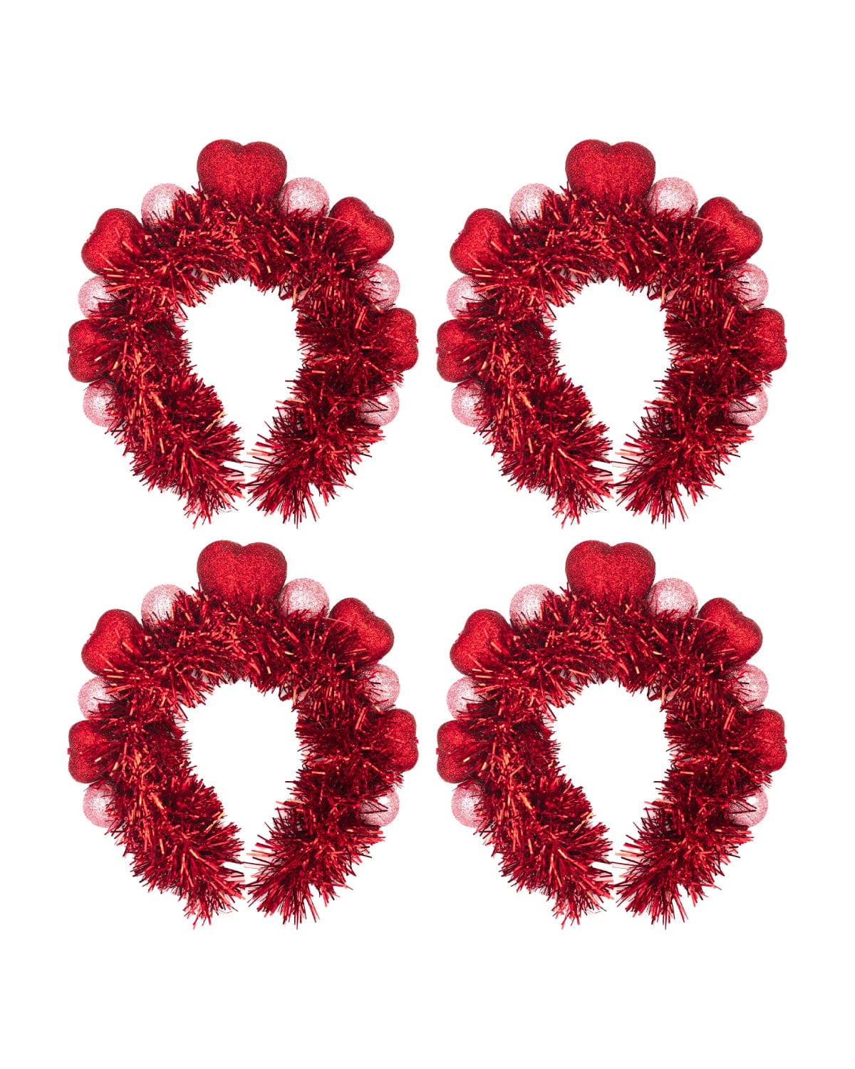 Sparkle Hearts Novelty Headband (Single or Set of 4)