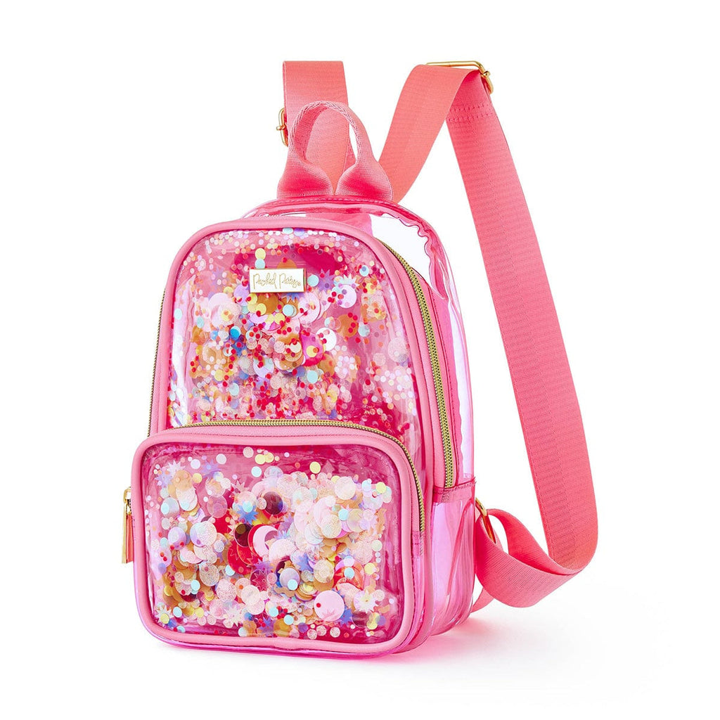 Mini Pink Confetti Clear Backpack
