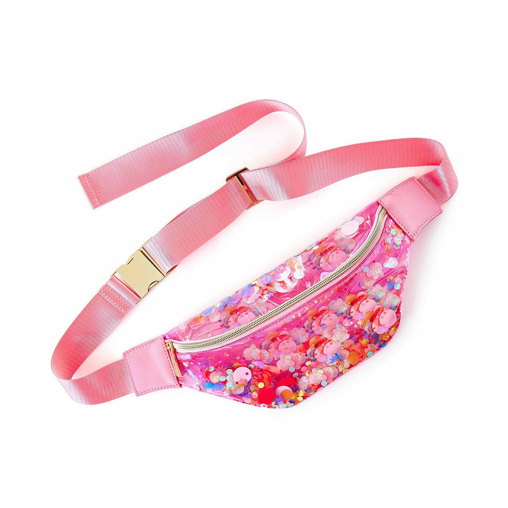 Pink Confetti Clear Belt Bag