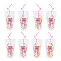 Multicolor Confetti Drink Pouches (Reusable set of 8 or 16)