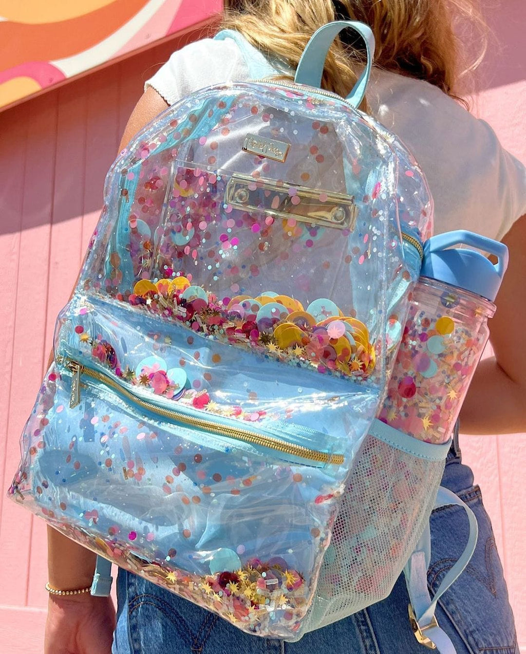Multicolor Confetti Clear Backpack