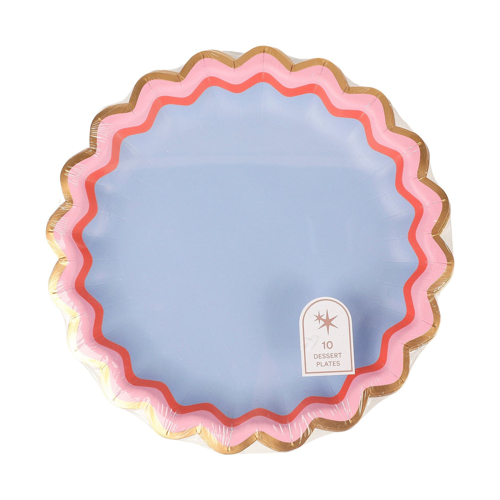 Rainbow Ric Rac Assorted Dessert Plates (10 count)