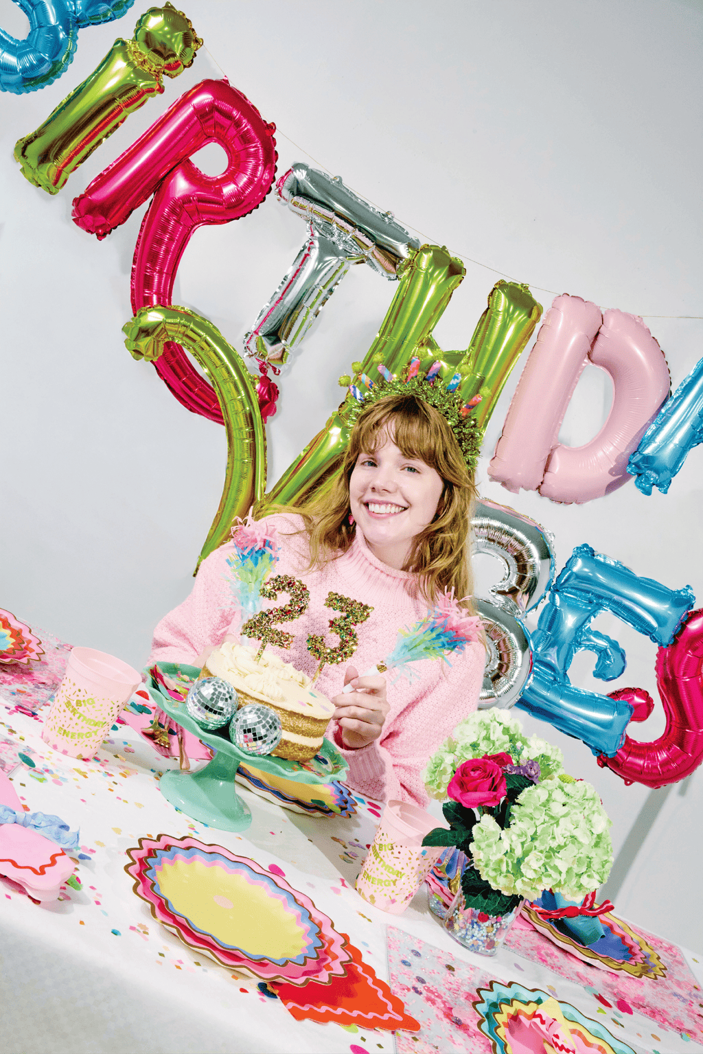 Birthday Vibes Multicolor Balloon Banner