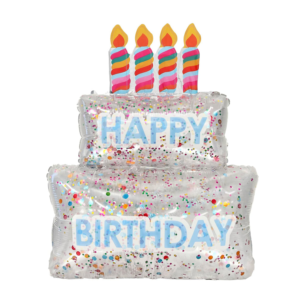 Confetti Filled Birthday Cake Balloons (Set of 2)