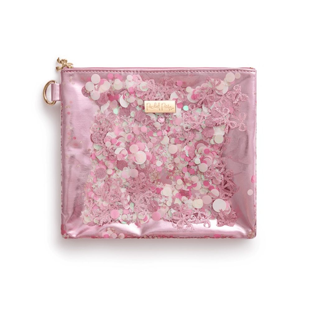 Pink Bow Confetti Everything Pouch