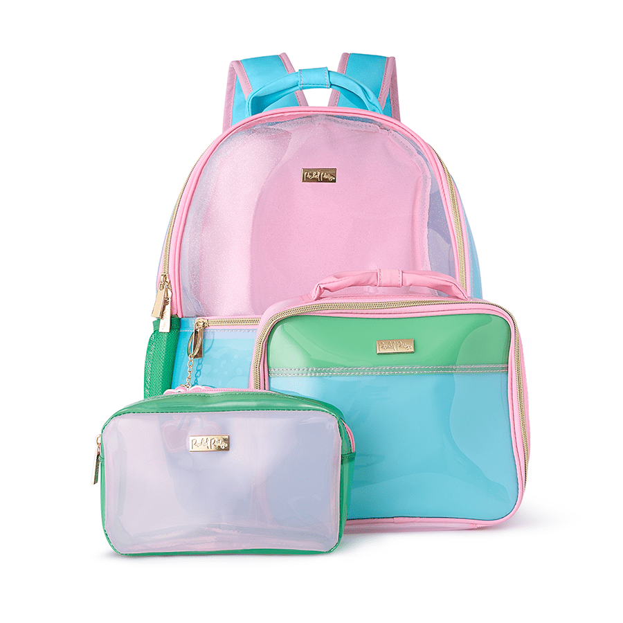 Color Block Jelly Backpack Bundle (Backpack, Lunchbox & Pouch)