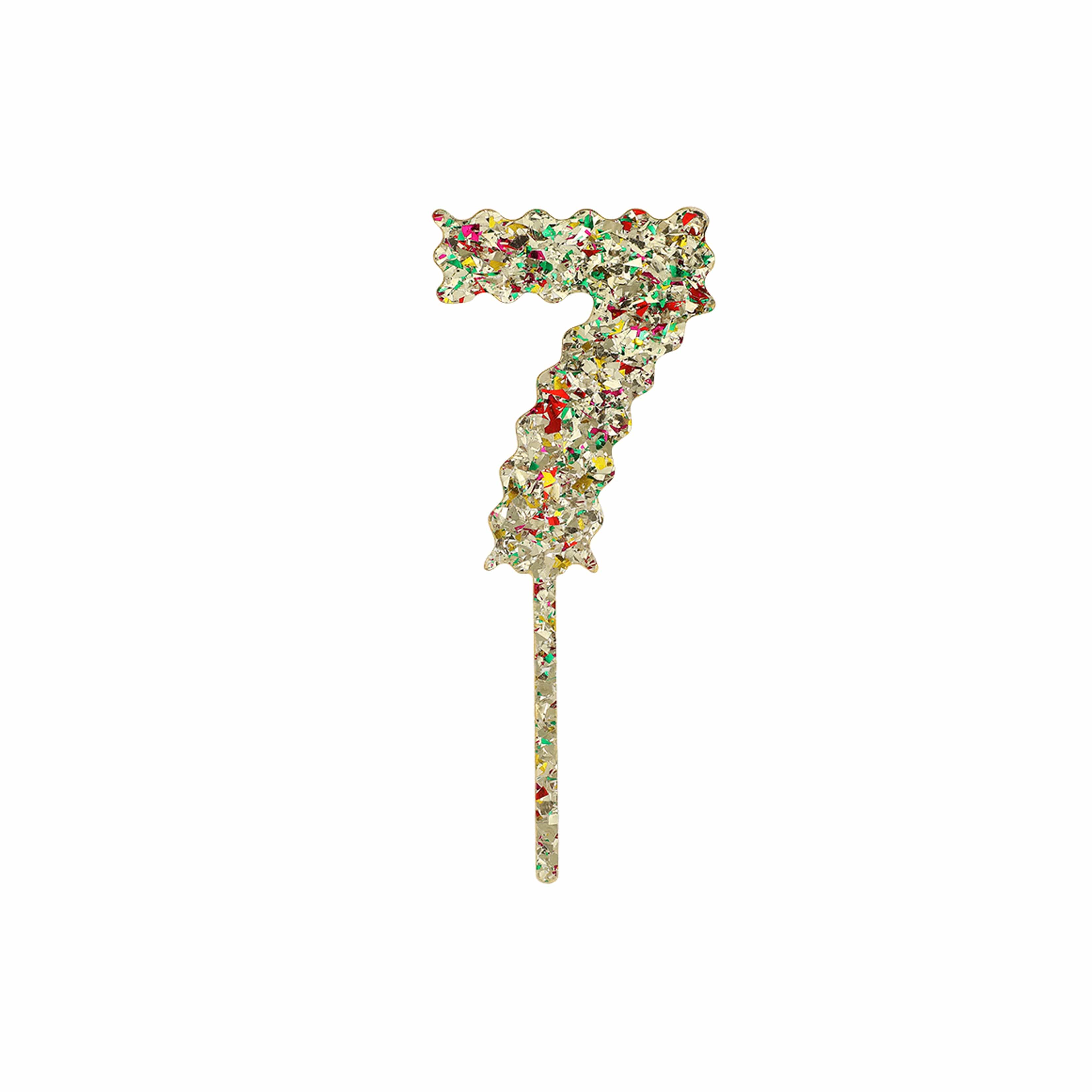 Gold Confetti Number Cake Toppers: 0-9