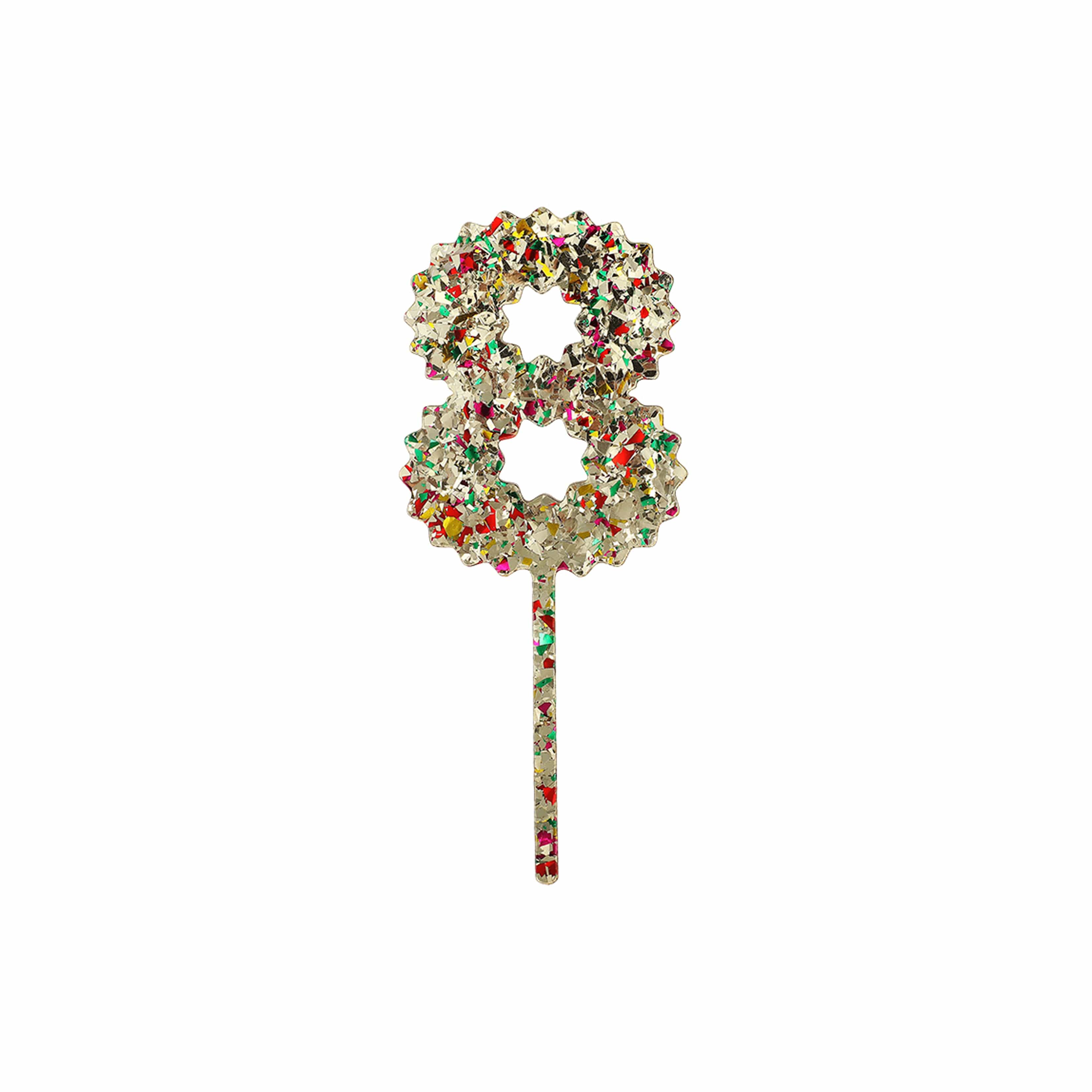 Gold Confetti Number Cake Toppers: 0-9