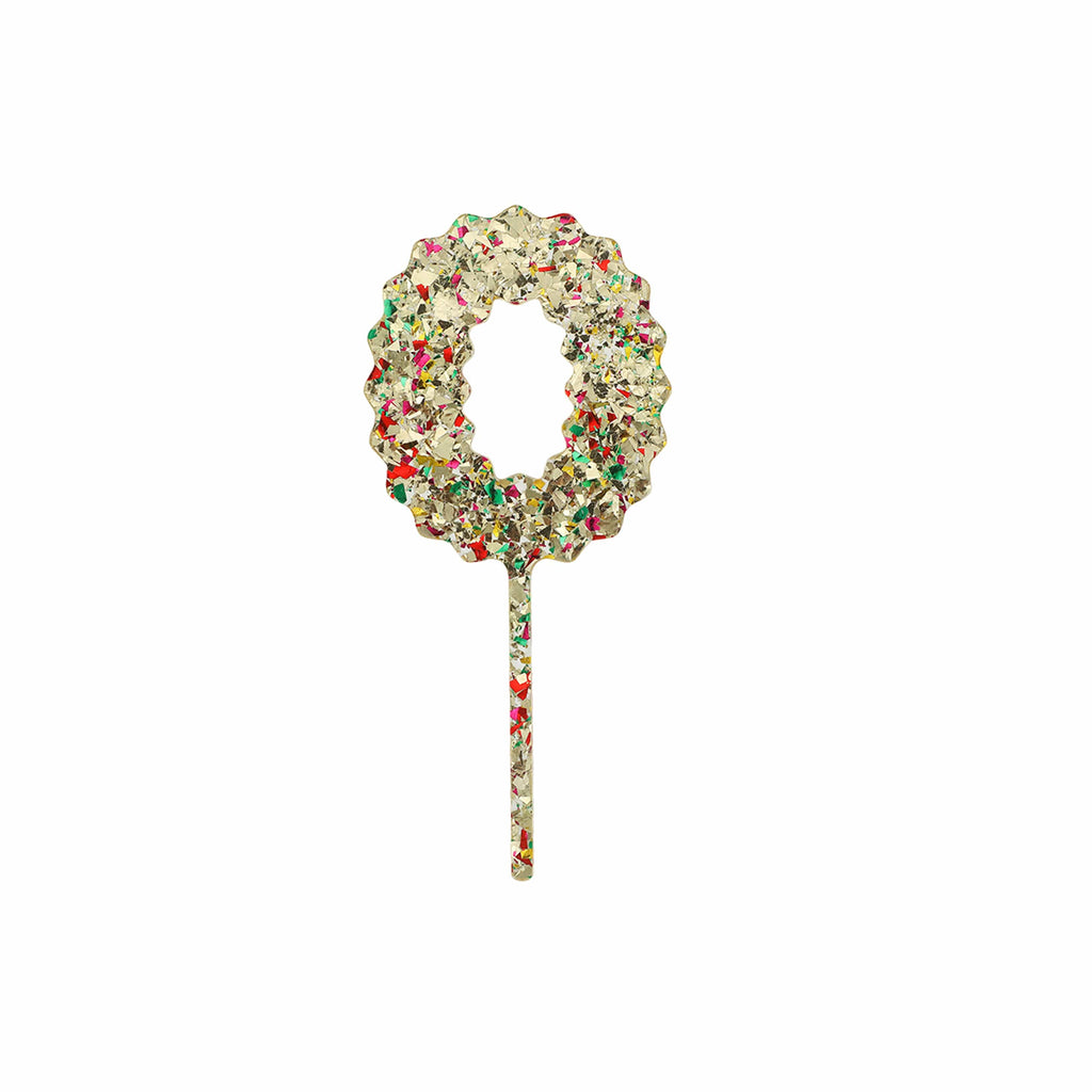 Gold Confetti Number Cake Toppers: 0-9