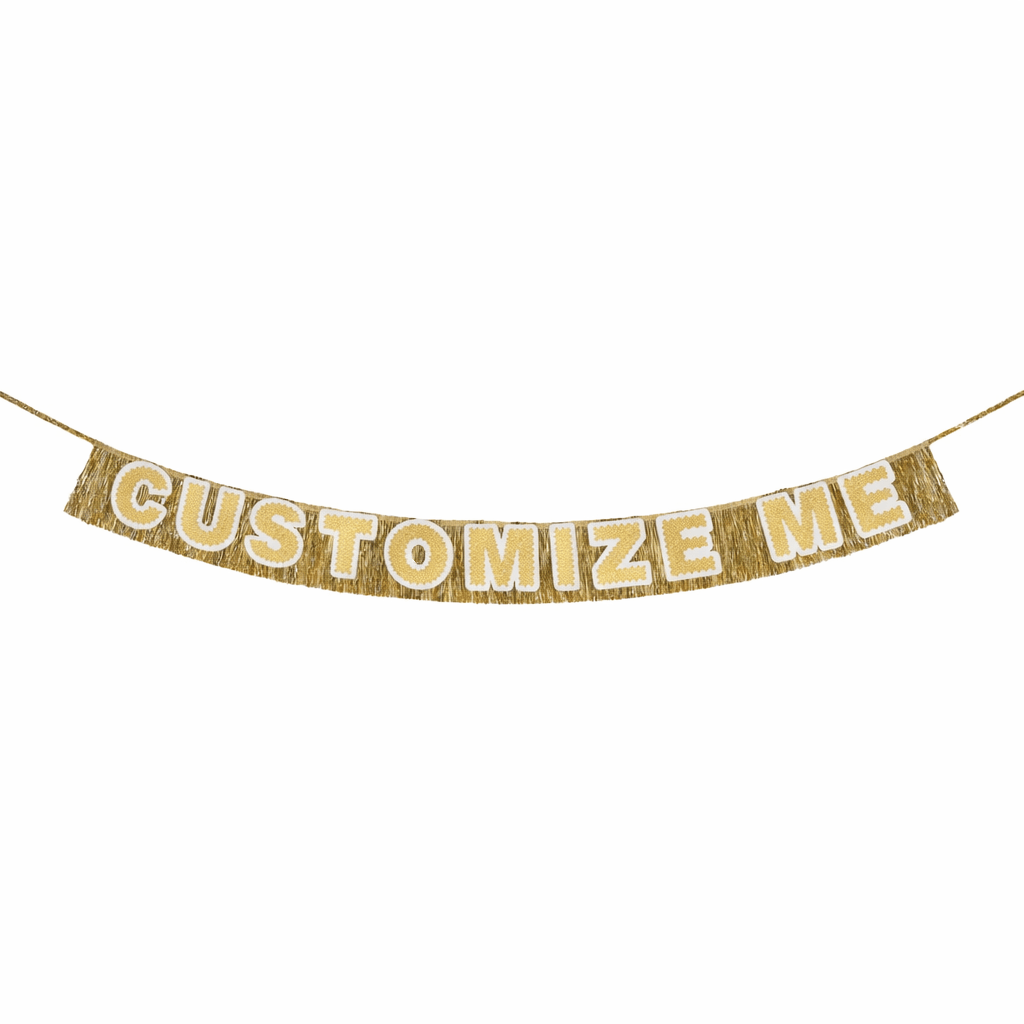 Customizable Gold Fringe Reusable Party Banner