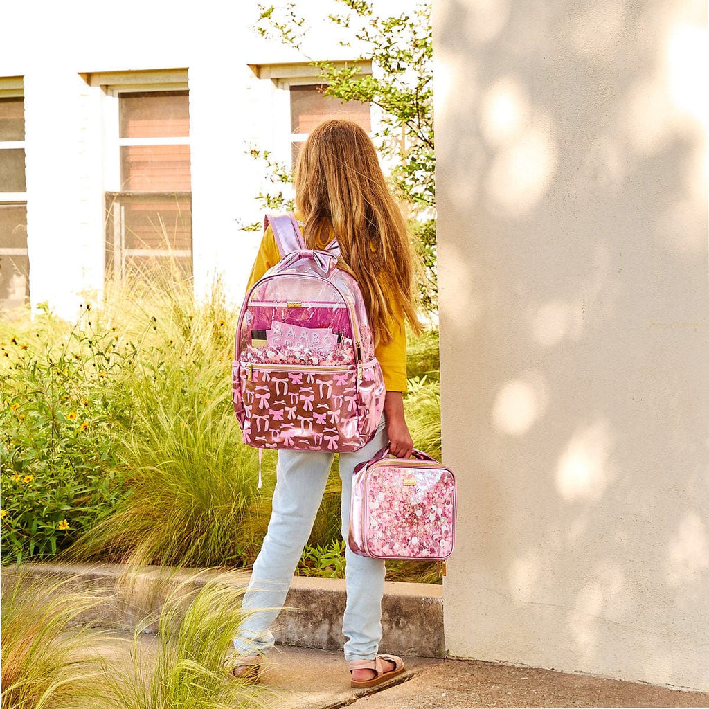 Pink Bow Confetti Backpack
