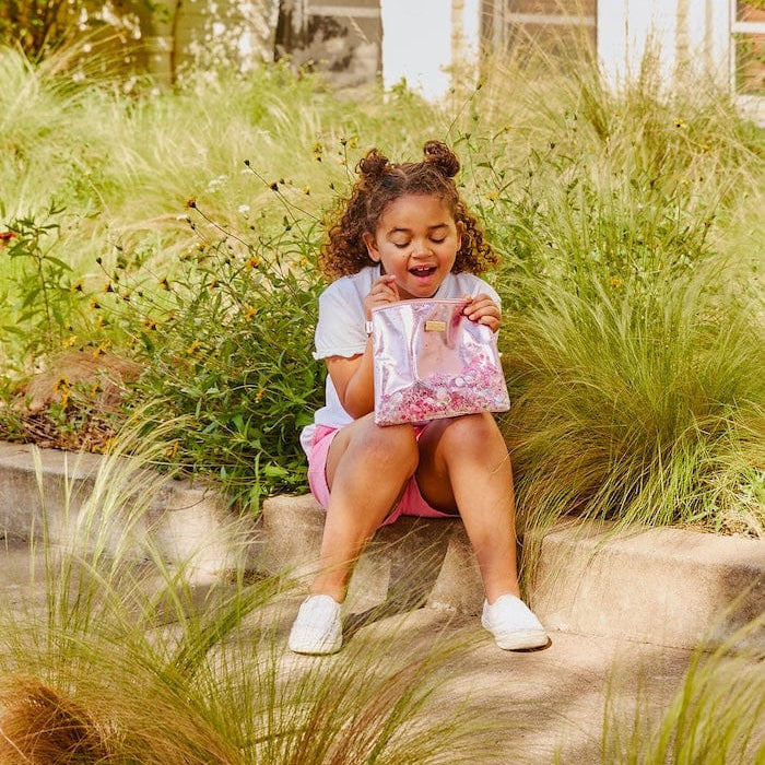 Pink Confetti Bows Backpack Bundle (Backpack, Lunchbox & Pouch)