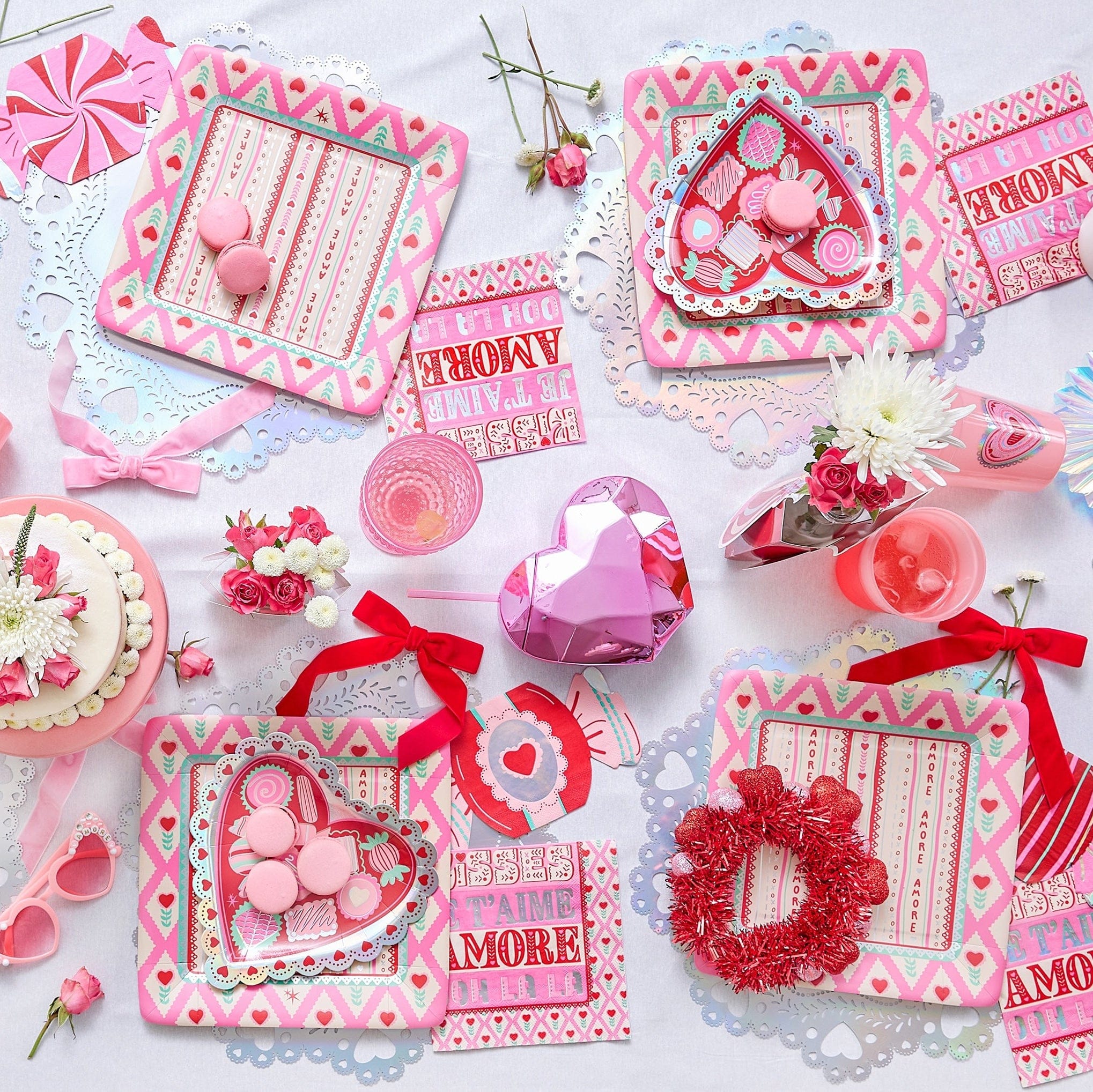Pink Disco Heart Sipper (set of 2)